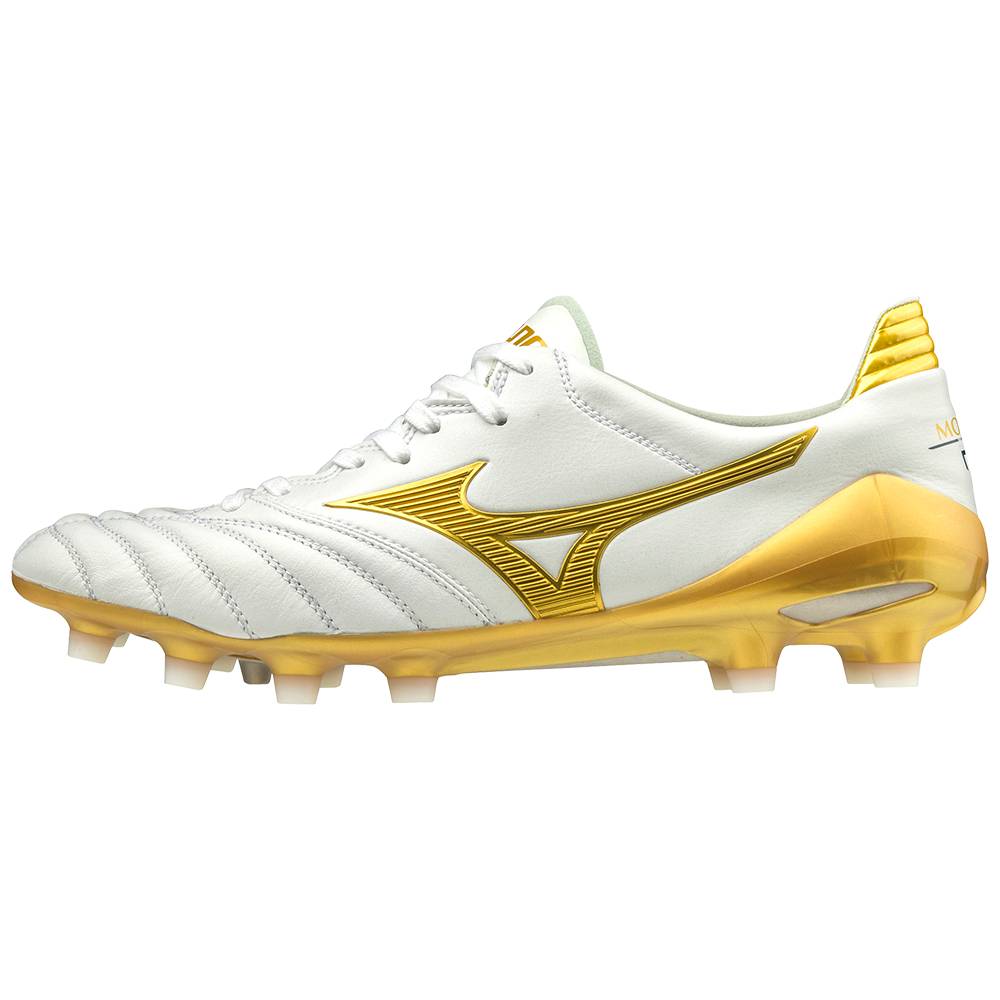 Tacos de Futbol Mizuno Morelia Neo II Made in Japan Para Hombre Blancos/Dorados 1349580-IE